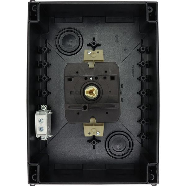 Main switch, T5, 100 A, surface mounting, 4 contact unit(s), 6 pole, 1 N/O, 1 N/C, STOP function, With black rotary handle and locking ring, Lockable image 24