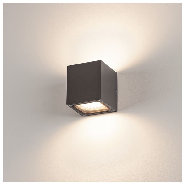 SITRA CUBE wall lamp, GX53, max. 2x9W, aluminium, anthracite image 4