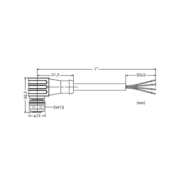 Power cable M12A socket angled 4-pole image 3