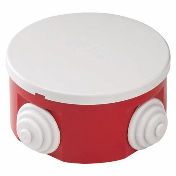 JUNCTION BOX WITH PLAIN PRESS-ON LID - IP44 - INTERNAL DIMENSIONS 80X80X40 - WALLS WITH CABLE GLANDS - GWT960ºC - GREY RAL 7035 - BOX RED RAL 3000 image 2
