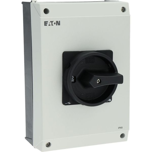 Main switch, P3, 63 A, surface mounting, 3 pole + N, STOP function, With black rotary handle and locking ring, Lockable in the 0 (Off) position image 58