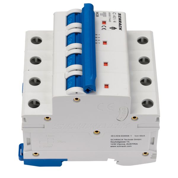 Miniature Circuit Breaker (MCB) AMPARO 6kA, C 40A, 4-pole image 2