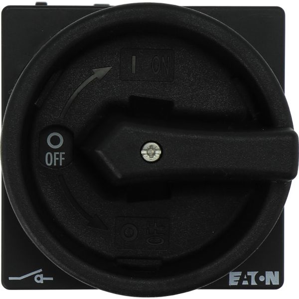 Main switch, P1, 40 A, rear mounting, 3 pole, STOP function, With black rotary handle and locking ring, Lockable in the 0 (Off) position image 1