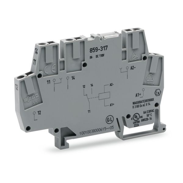 859-317 Relay module; Nominal input voltage: 110 VDC; 1 changeover contact image 1