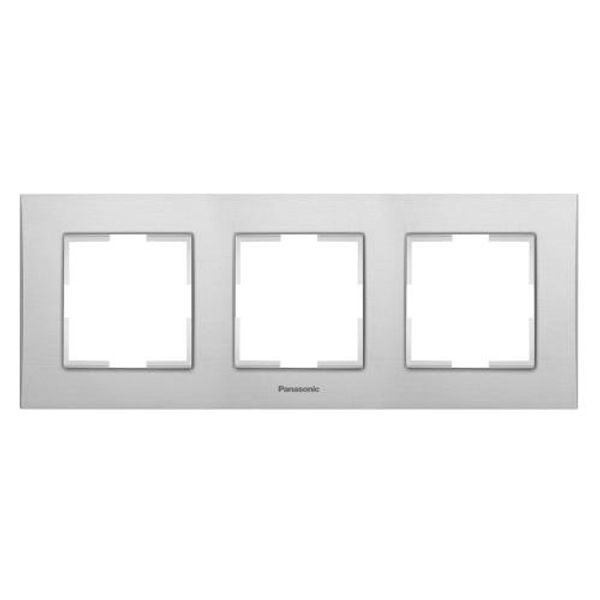 Karre Plus Accessory Aluminium - Silver Three Gang Frame image 1