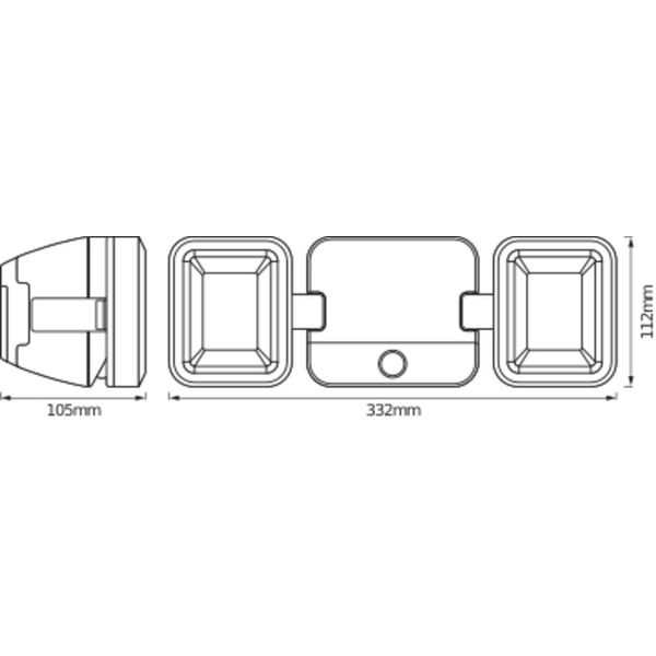 Battery LED Spotlight Double 10W 4000K IP54 White image 3