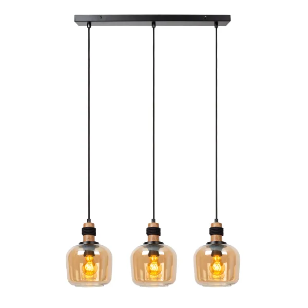 ILONA Pendant light-Amber-3xE27-40W-Glass image 1