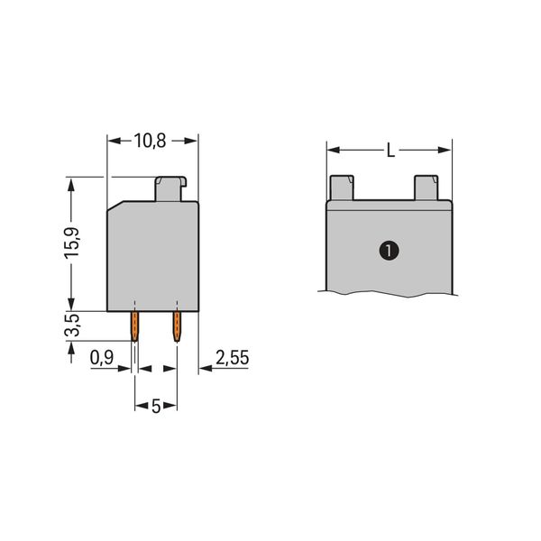 PCB terminal block push-button 1.5 mm² gray image 1