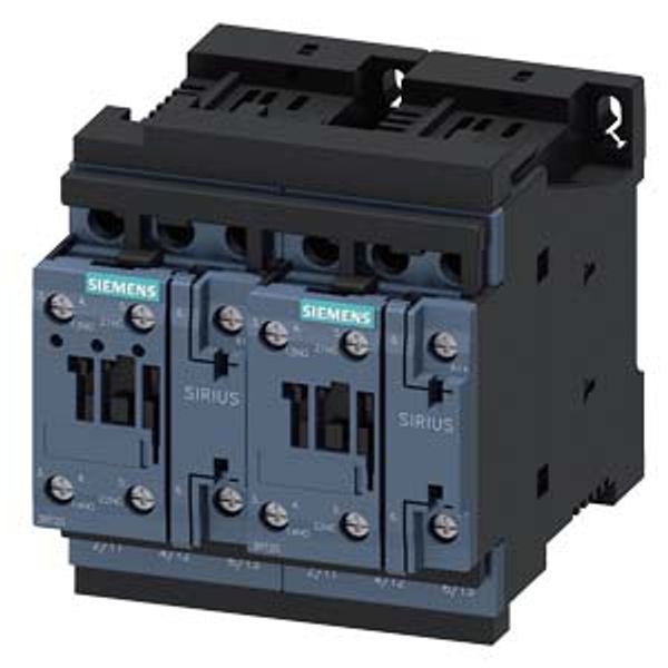 Reversing contactor assembly with IO-Link, AC3, 11 kW/400 V, 24 V DC 3-pole S0 image 1