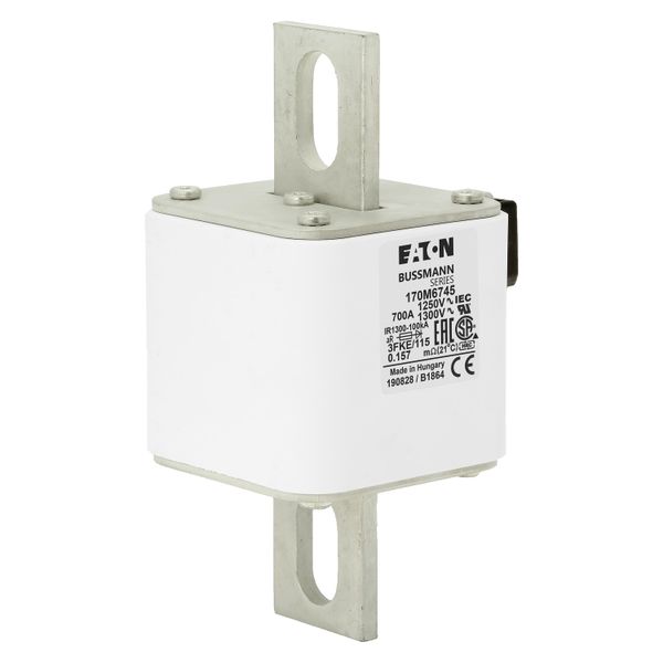 Fuse-link, high speed, 700 A, AC 1250 V, size 3, 76 x 92 x 159 mm, aR, IEC, UL, single indicator image 10