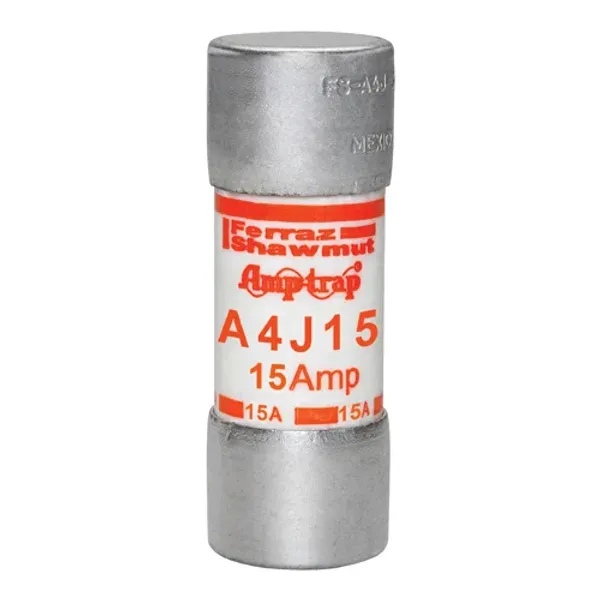 Fuse A4J - Class J - Fast-Acting 600VAC 300VDC 15A Ferrule image 1