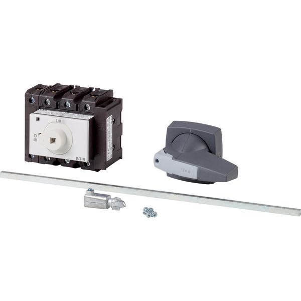 Main switch, P3, 100 A, rear mounting, 3 pole + N, 1 N/O, 1 N/C, STOP function, Lockable in the 0 (Off) position, With metal shaft for a control panel image 3