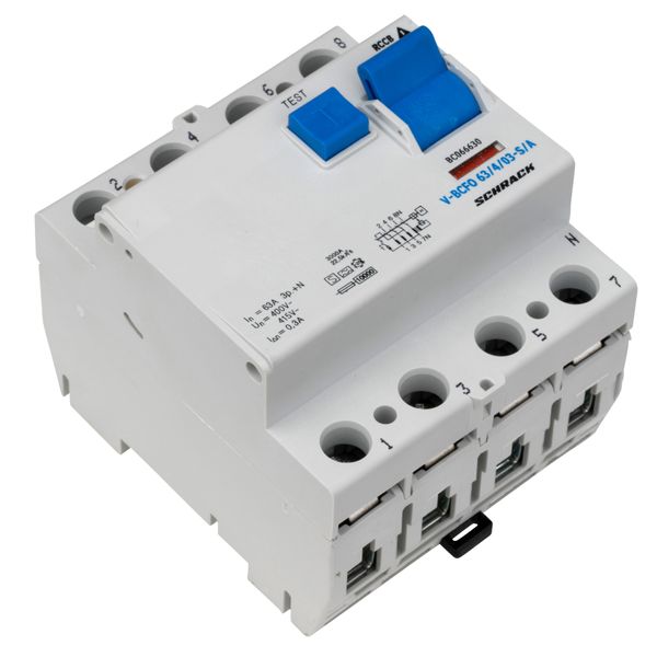 Residual current circuit breaker 63A, 4-p, 300mA,type S, A,V image 5