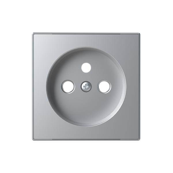 8587.9 PL Flat cover plate for French socket outlet - Silver Socket outlet Central cover plate Silver - Sky Niessen image 1