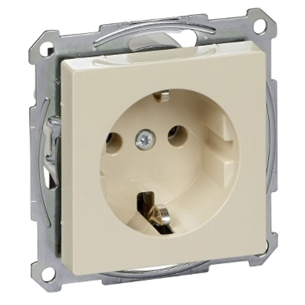 SCHUKO socket-outlet, screwless terminals, white, glossy, System M image 2