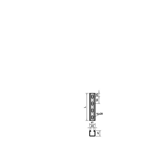 MS4141P0200FT Profile rail perforated, slot 22mm 200x41x41 image 2