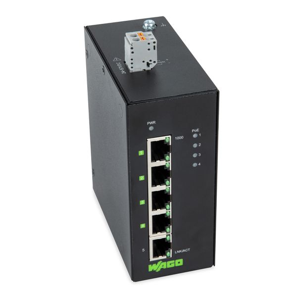 Industrial-ECO-Switch 5-port 1000Base-T 4 * Power over Ethernet black image 1