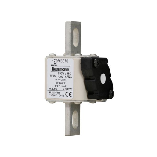 Fuse-link, high speed, 450 A, AC 690 V, compact size 1, 45 x 59 x 110 mm, aR, IEC, UL image 14