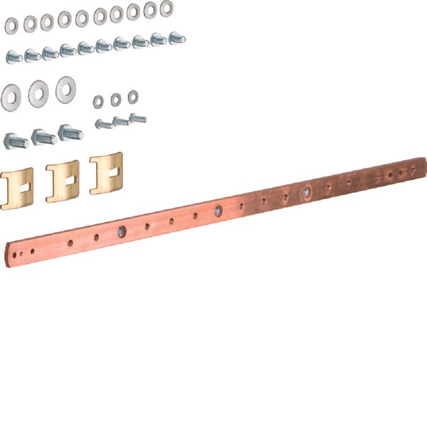 PE busbar, univers, Cu 20 x 5 mm,2fields image 1