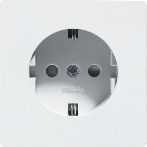 German Socket (Type F) DSS with socket outlet front in E-Design55, polar white mat image 1