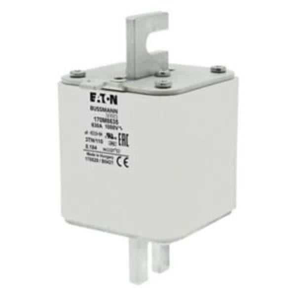 Fuse-link, high speed, 630 A, AC 1000 V, DIN 3, 74 x 90 x 139 mm, aR, DIN, IEC, single indicator image 5