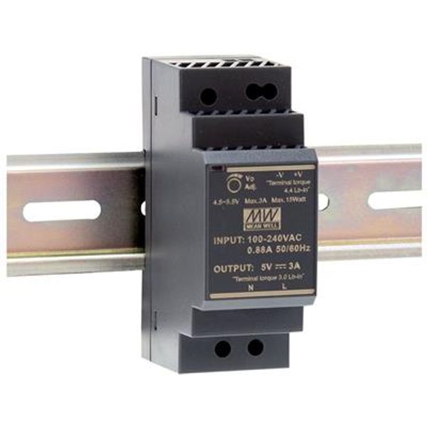 Pulse power supply 5V 3A mounting on DIN rail image 1