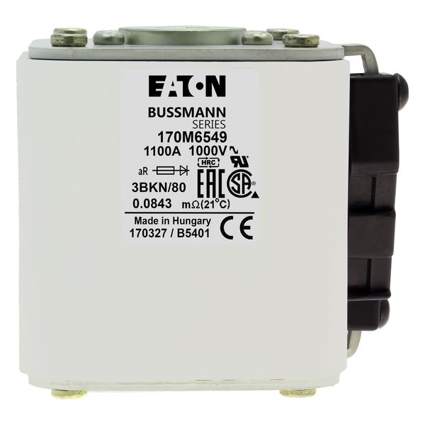 Fuse-link, high speed, 1100 A, AC 1000 V, size 3, aR, IEC, UL, single indicator image 10