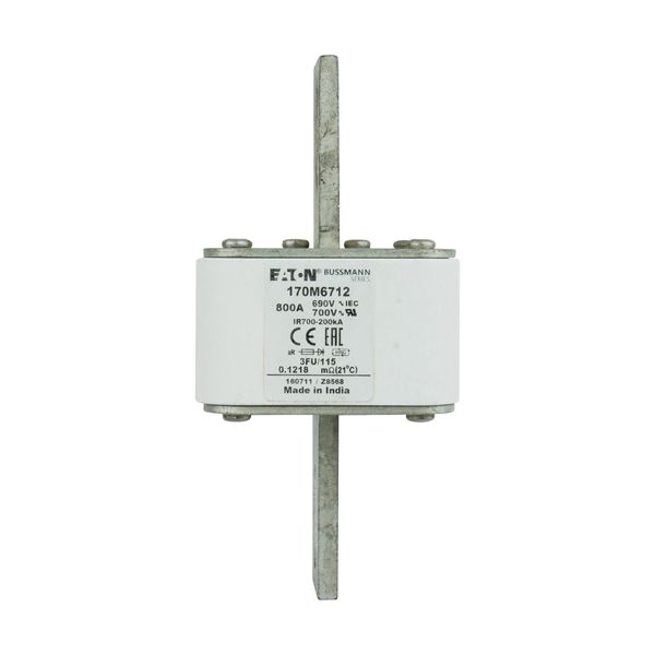 Fuse-link, high speed, 800 A, AC 690 V, size 3, 67 x 92 x 155 mm, aR, IEC, UL image 5