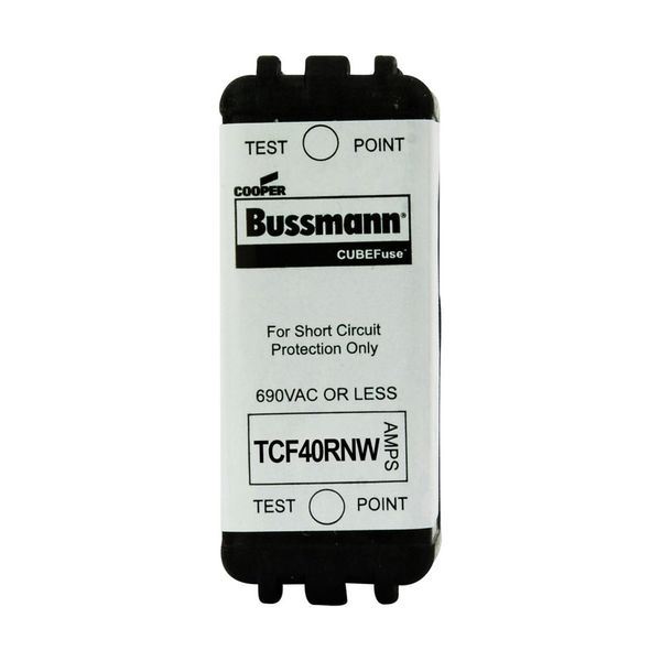 Eaton Bussmann series TCF fuse, Finger safe, 690 Vac, 40A, 50kA, Non-Indicating, Time delay, inrush current withstand, Class CF, CUBEFuse, Glass filled PES image 2