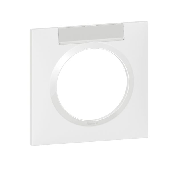 Dooxie square plate 1 post white finish with label holder image 1