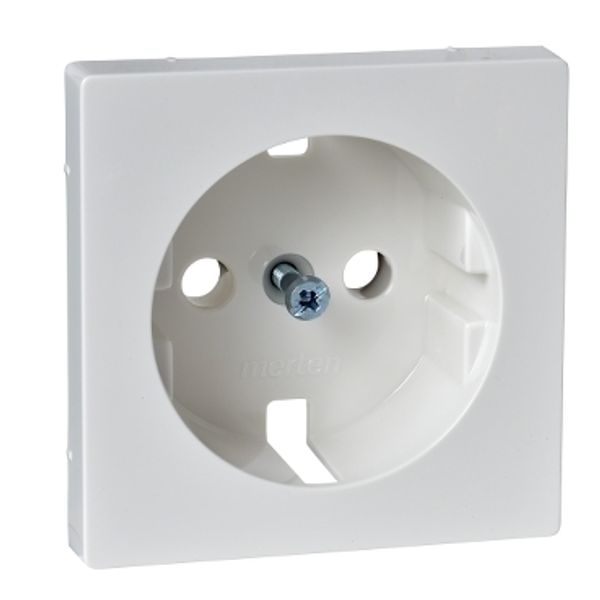 Central plate for SCHUKO socket-outlet insert, polar white, glossy, System M image 3