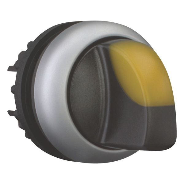 Illuminated selector switch actuator, RMQ-Titan, With thumb-grip, momentary, 2 positions, yellow, Bezel: titanium image 4