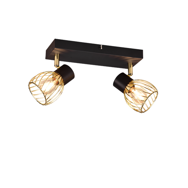 Ardon spotlight 2-pc E14 matt black/polished brass image 1