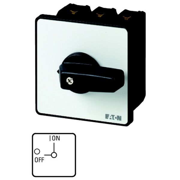 On-Off switch, P3, 63 A, flush mounting, 3 pole, with black thumb grip and front plate image 1