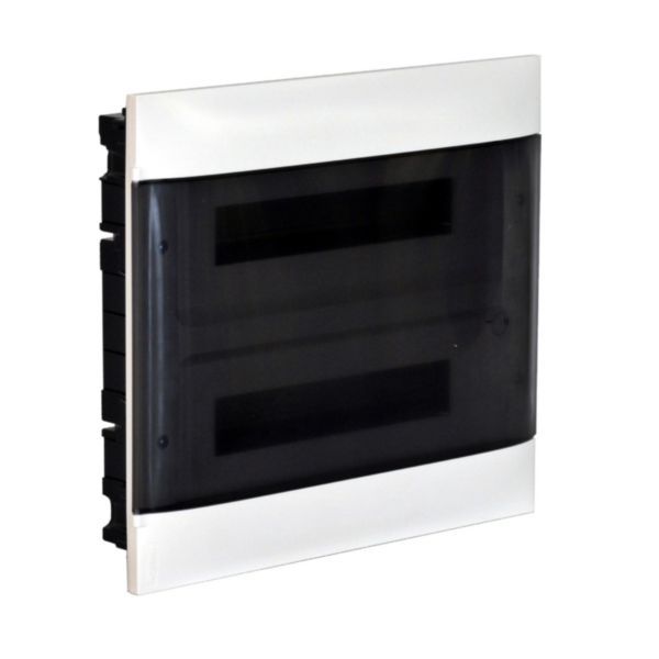 2X12 module recessed box - Smoke door - Earth terminal block - Dry wall image 1