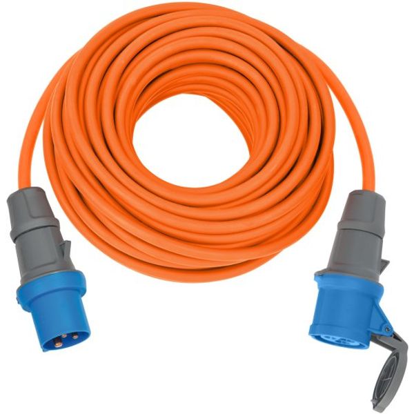 CEE Extension Cable IP44 for Camping/Maritim 25m H07RN-F 3G2.5 orange CEE 230V/16A plug and socket image 1