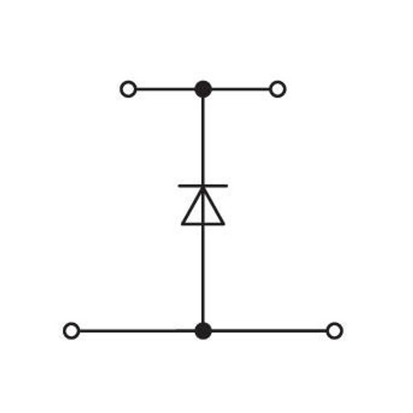 Component terminal block double-deck with diode 1N4007 gray image 4