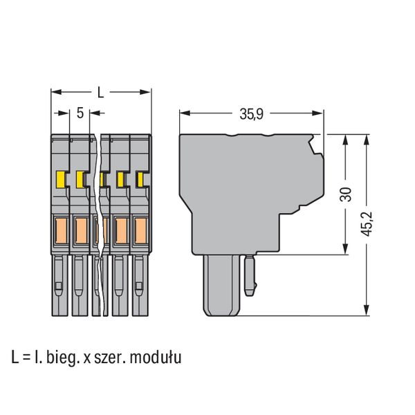 2-conductor female connector CAGE CLAMP® 4 mm² gray image 4