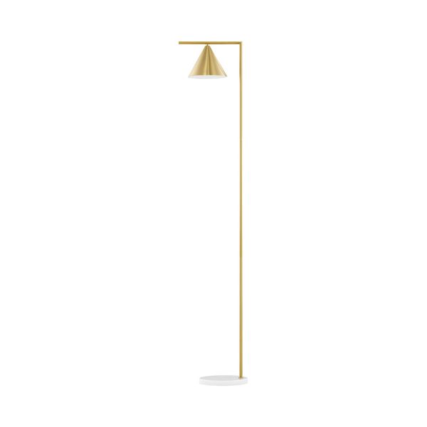 Brass Metal & White Marble Base LED E27 1x12 Watt 230 Volt IP20 Bulb Excluded Cable Length: 160 cm D: 25 W: 35 H: 175 cm image 1