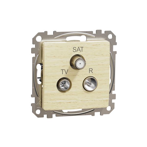 TV/R/SAT connector 4db, Sedna, Wood birch image 3