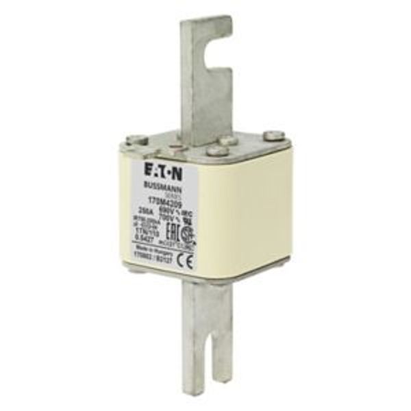 Fuse-link, high speed, 250 A, AC 690 V, DIN 1, 53 x 66 x 138 mm, aR, DIN, IEC, type T indicator image 3