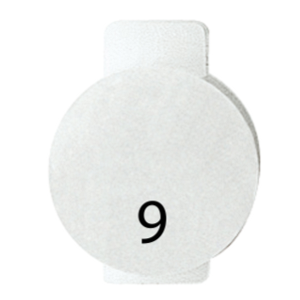 LENS WITH ILLUMINATED SYMBOL FOR COMMAND DEVICES - NINE - SYMBOL 9 - SYSTEM WHITE image 1