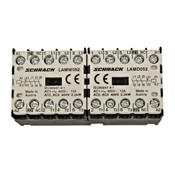 Micro-Rev.-Contactor-Assembly, mech. interl., 2,2kW, 24VDC image 1