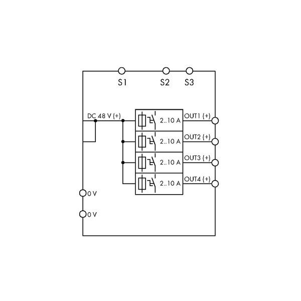 Electronic circuit breaker 4-channel 48 VDC input voltage image 3