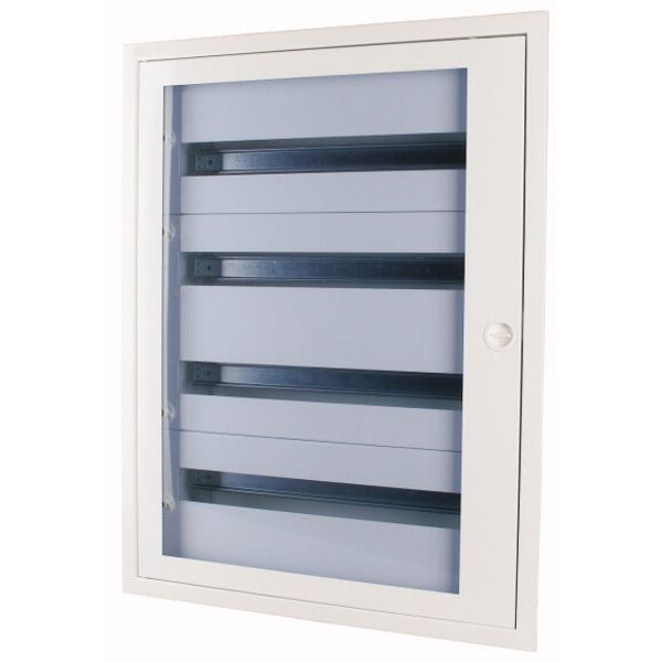 Complete flush-mounted flat distribution board with window, white, 24 SU per row, 6 rows, type C image 1