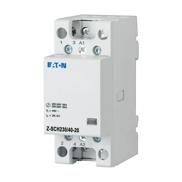 Installation contactor, 230VAC/50Hz, 2N/O, 40A, 3HP image 3