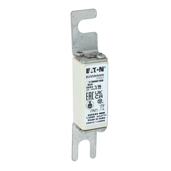 Fuse-link, high speed, 80 A, AC 660 V, size 0000, 18 x 19 x 100 mm, aR, UL, visual indicator image 19