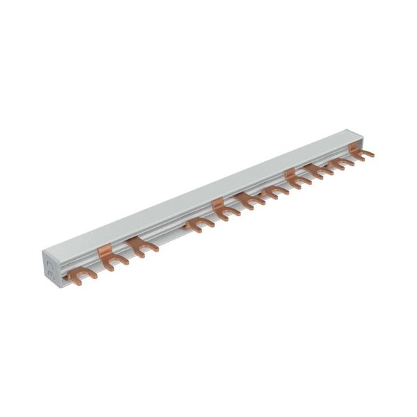 EVGK busbar fork, 3-phase, L1 - L2 - L3 - X + L1 - L2 - L3, shortenable version with end caps included, 4+8 module units, 10 mm² image 12