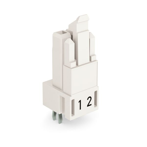 Socket for PCBs straight 2-pole white image 1