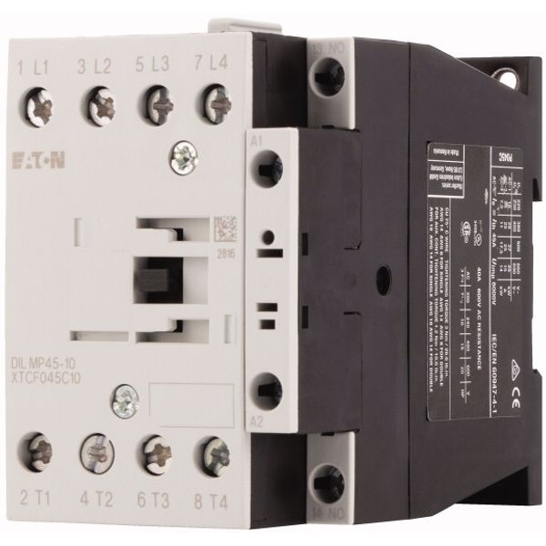 Contactor, 4 pole, DC operation, AC-1: 45 A, 1 N/O, RDC 24: 24 - 27 V DC, Screw terminals image 3